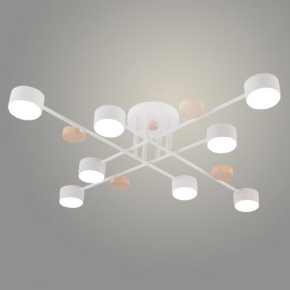 Люстра XI1006/8 WT+WOOD белый/дерево 8х15W GX53 d845 h210, HN25